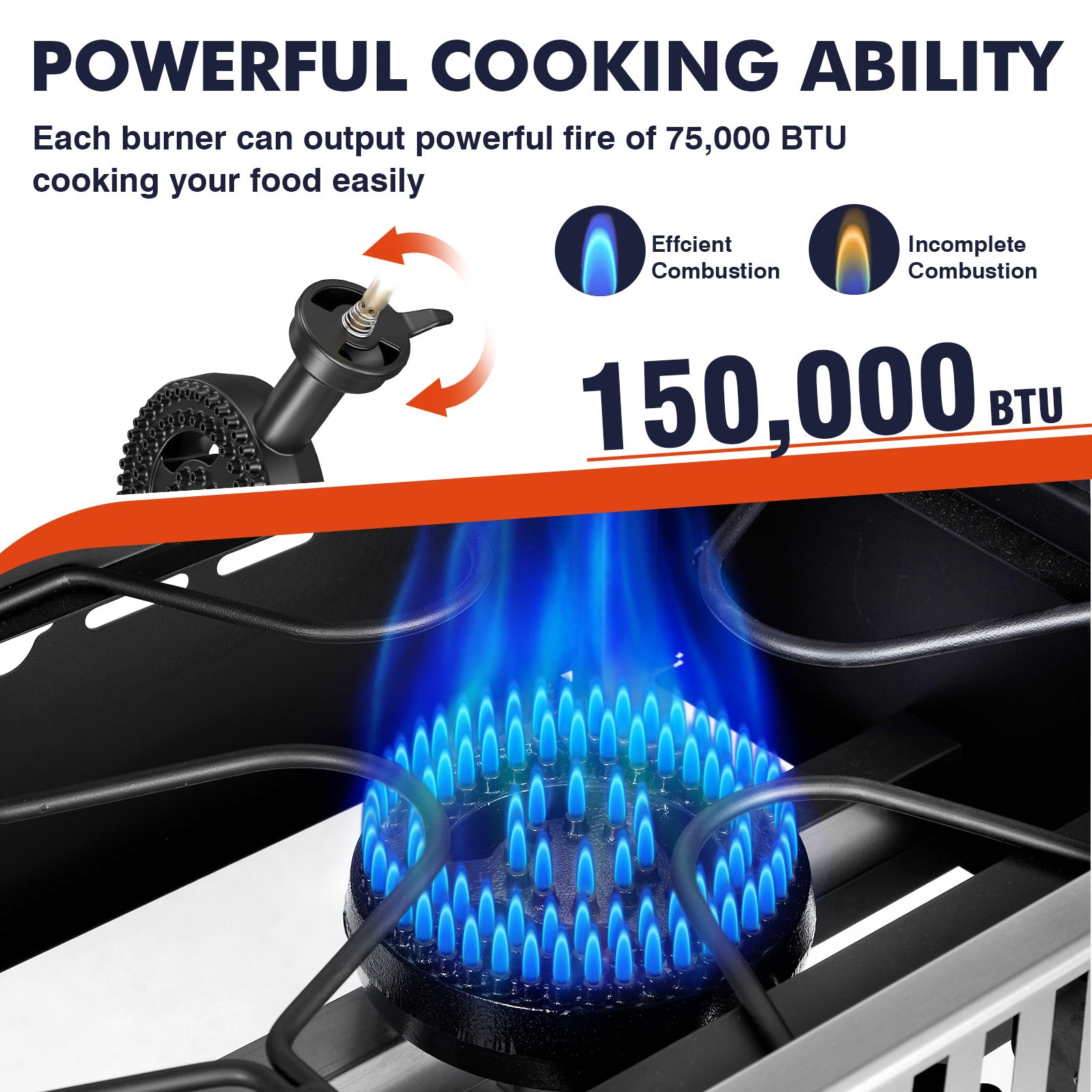 Frizi 2-Burner Outdoor Gas Stove with Side Shelves