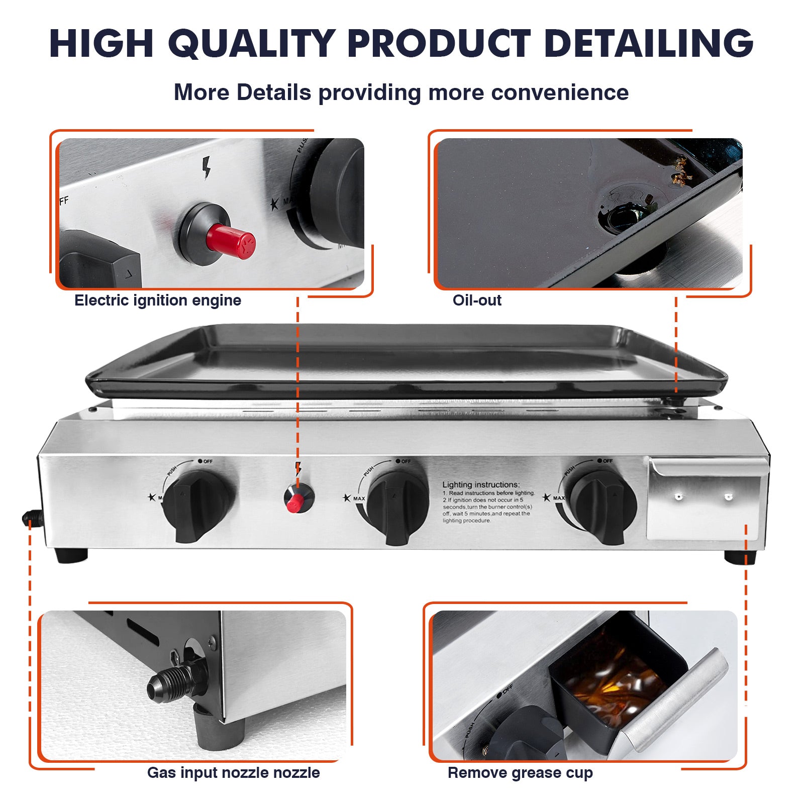 Frizi 3-Burner Table Top Griddle