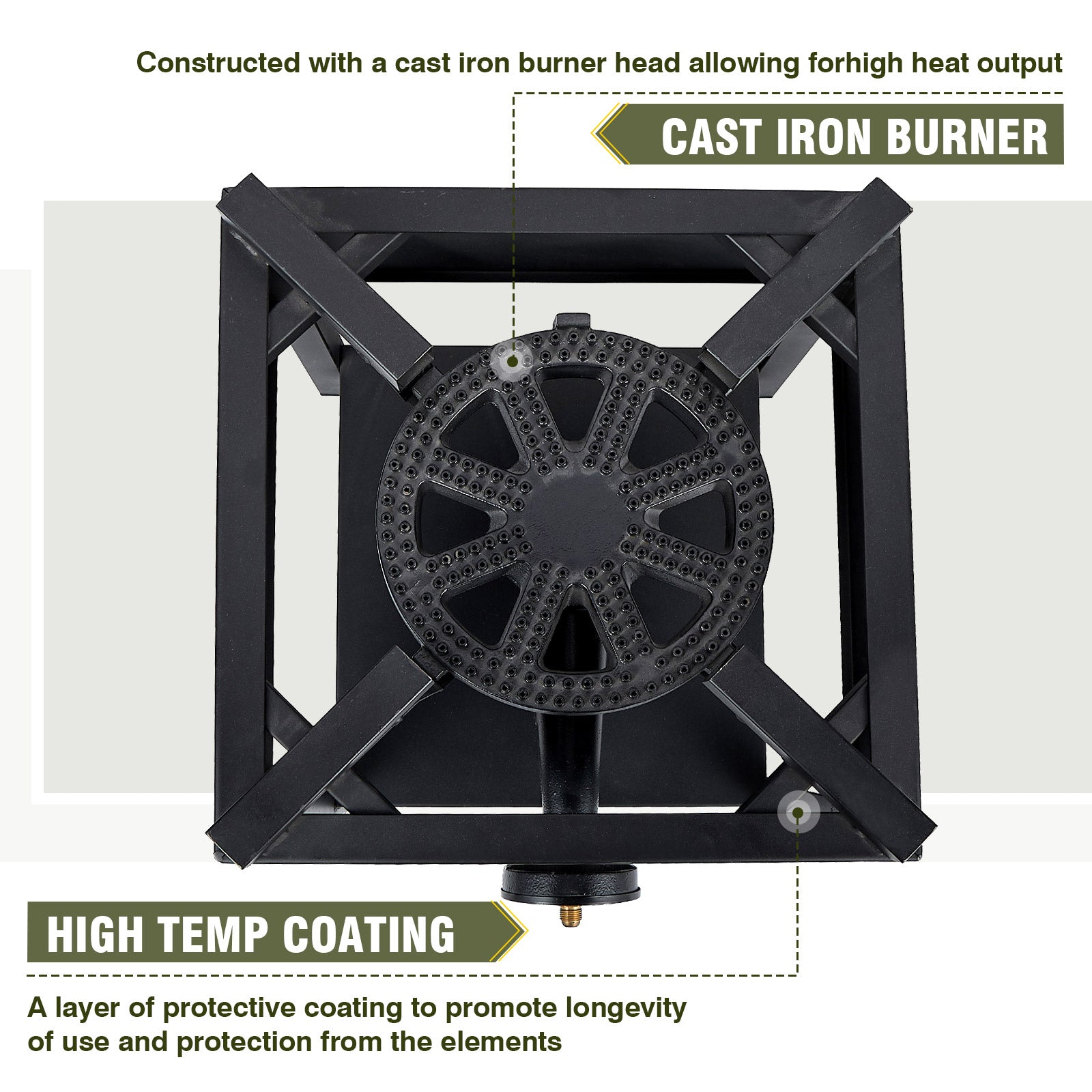 260,000 BTU Outdoor Propane Gas Stove with Adjustable Regulator & Hose