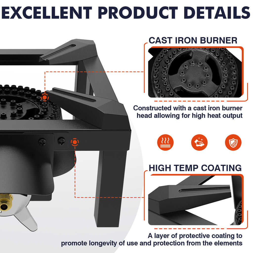 Frizi 1-Burner Propane Camping Stove - 10inch