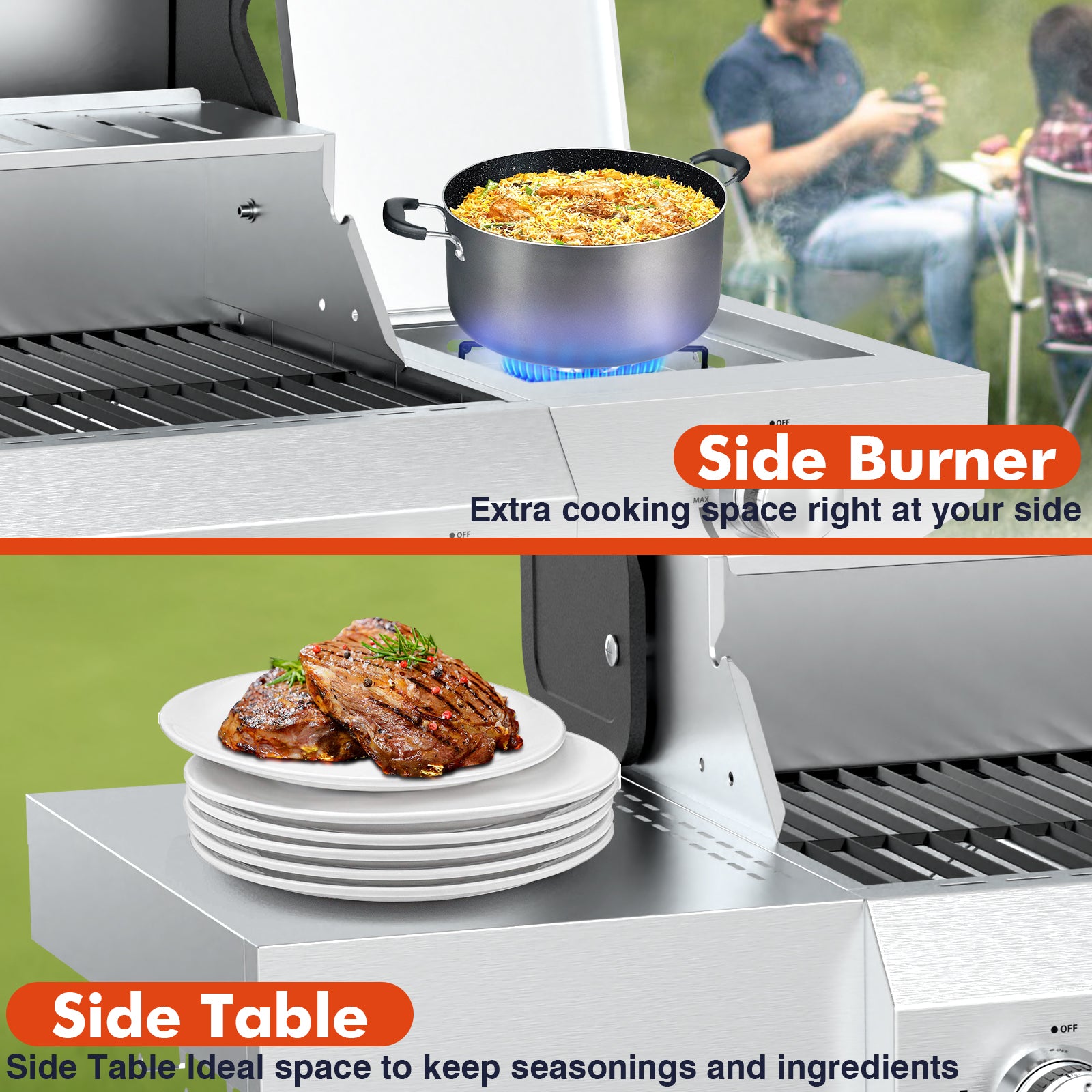 Frizi 4-Burner Gas Grill with Side Burner