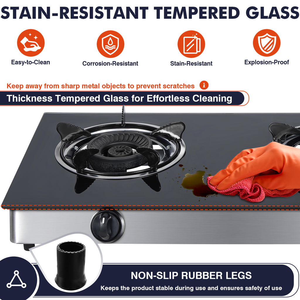 Frizi 2 Burner Propane Gas Cooktop