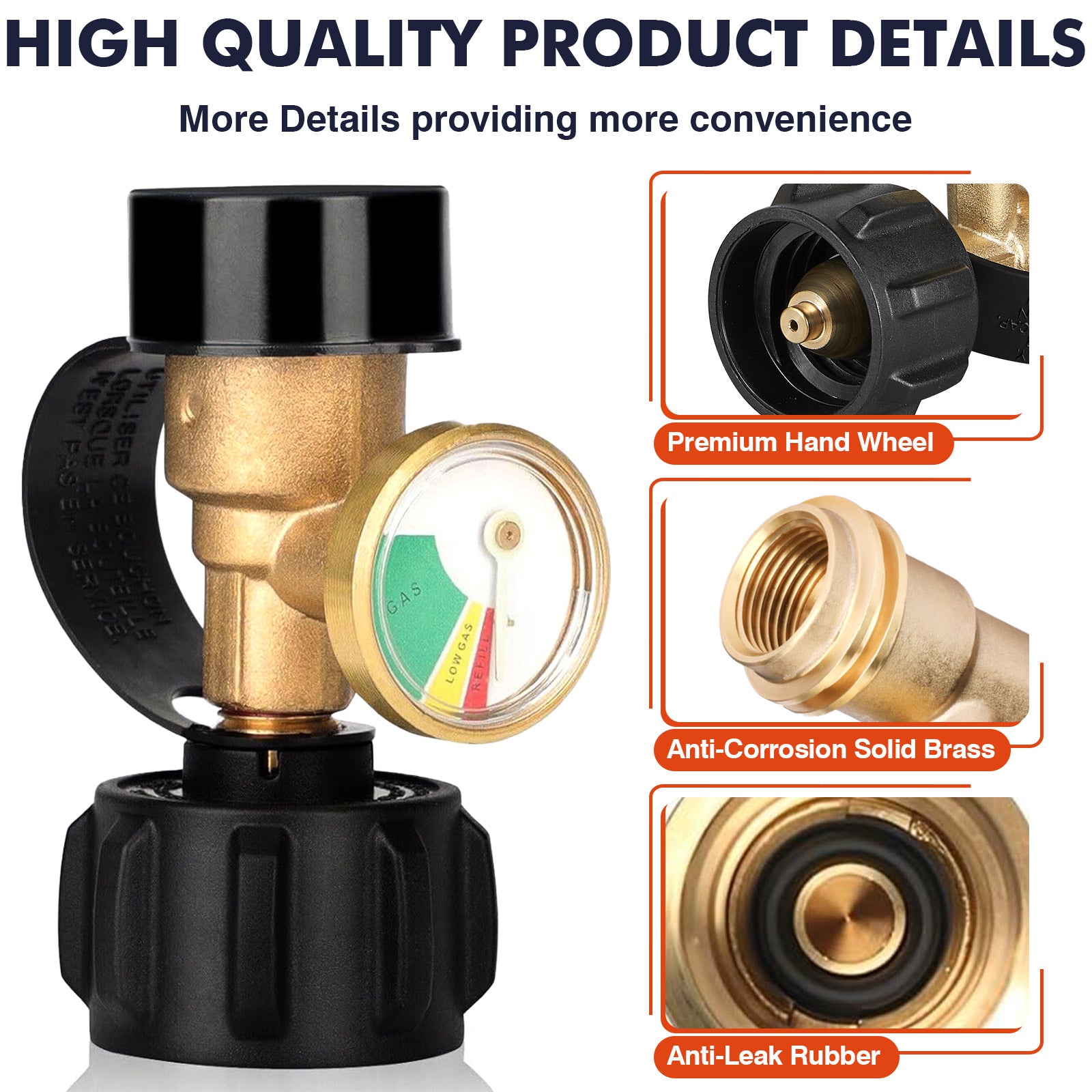 Frizi 2 PCS Propane Tank Gauge with Leak Detector