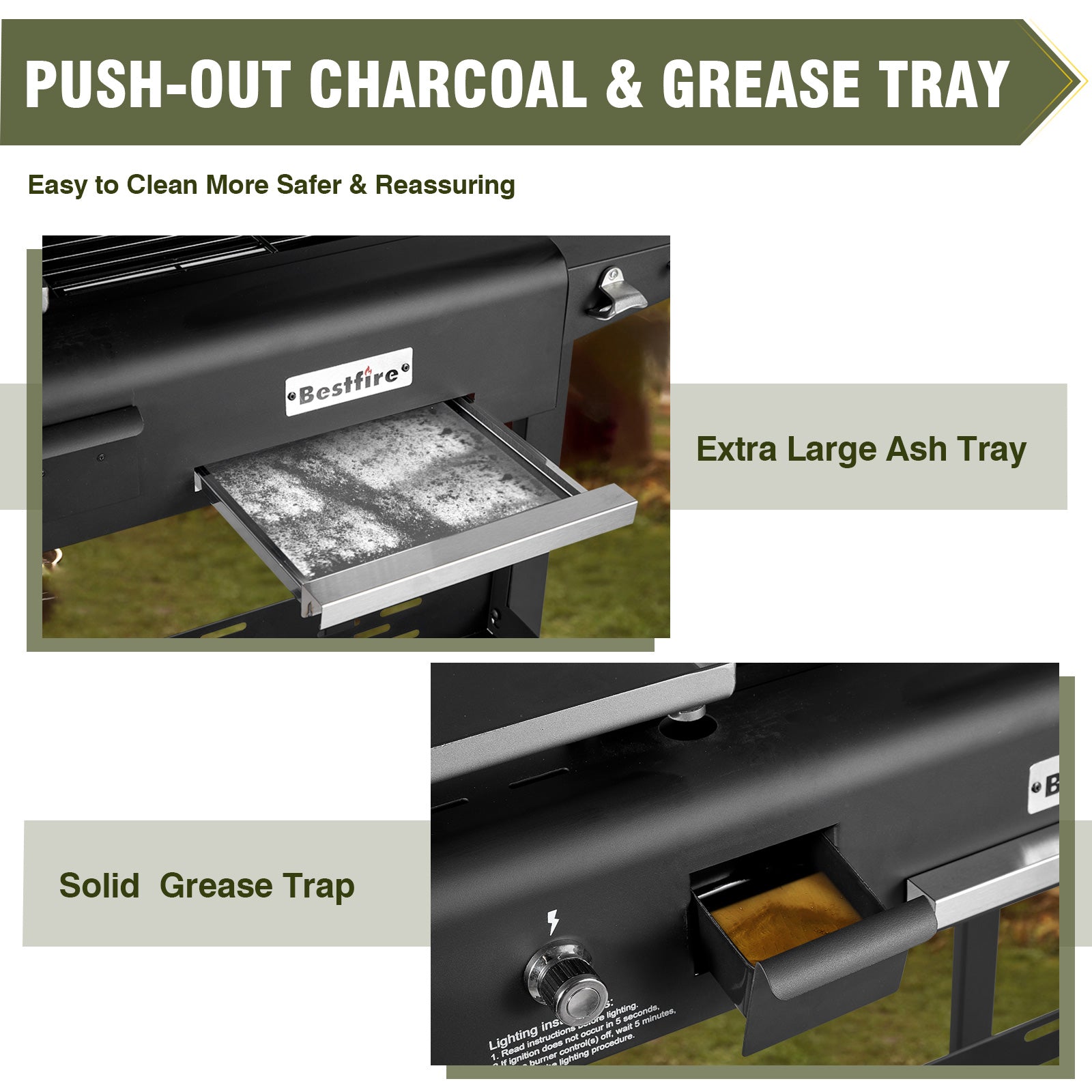 Propane Gas Griddle Charcoal Grill Combo Flat Top Griddle W/Dual Lids & 2 Side Shelves Dual Fuel BBQ Grill for Outdoor Barbecue