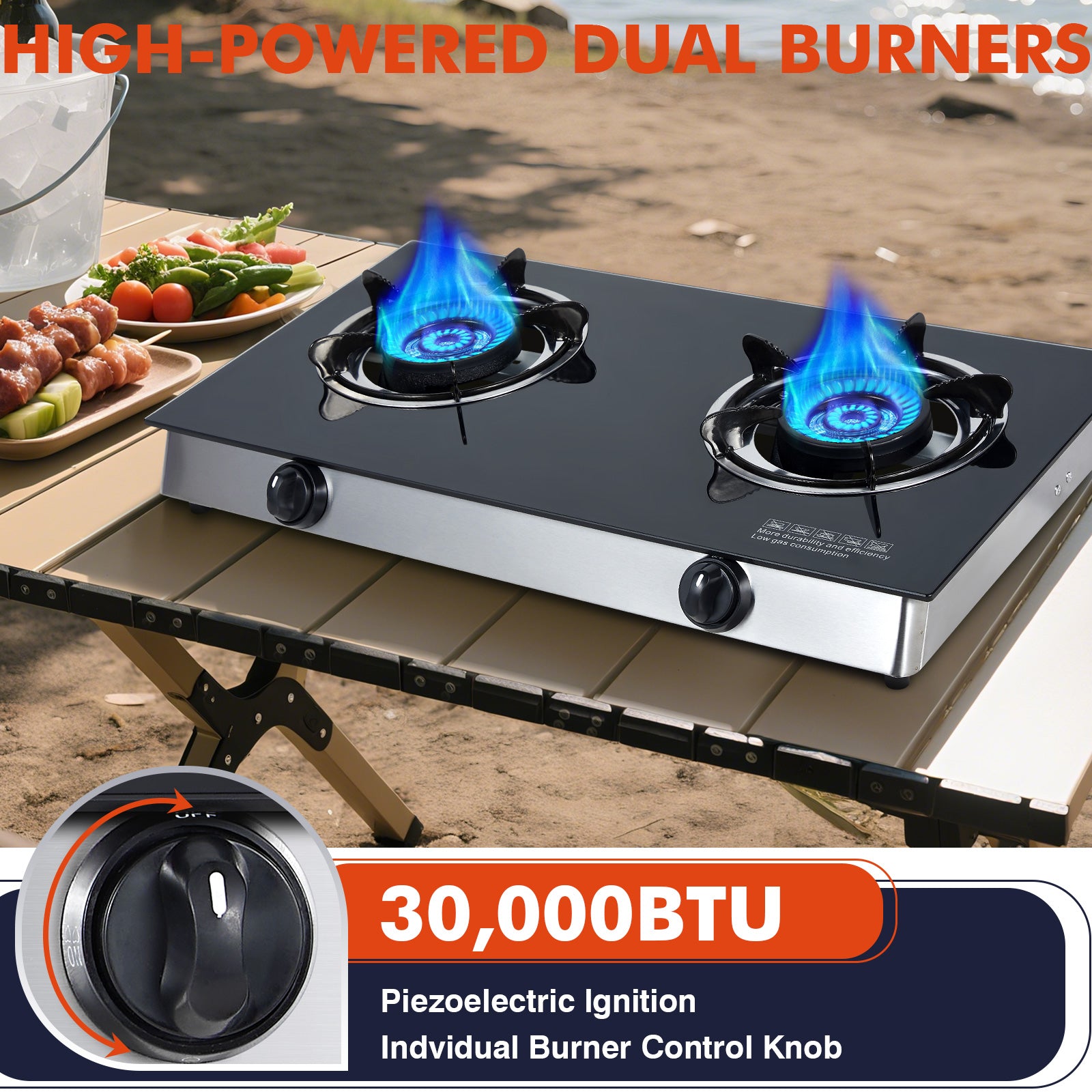 Frizi 2 Burner Propane Gas Cooktop