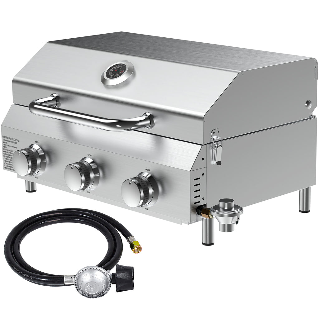 Frizi 3 Burner Gas BBQ Grill with Dual Fuel Adapter