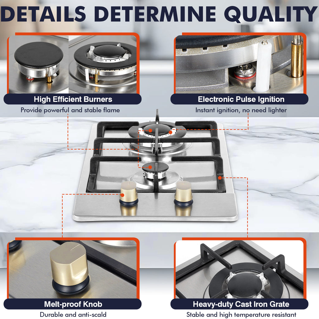 FRIZI 12-Inch 2 Burner Gas Stove