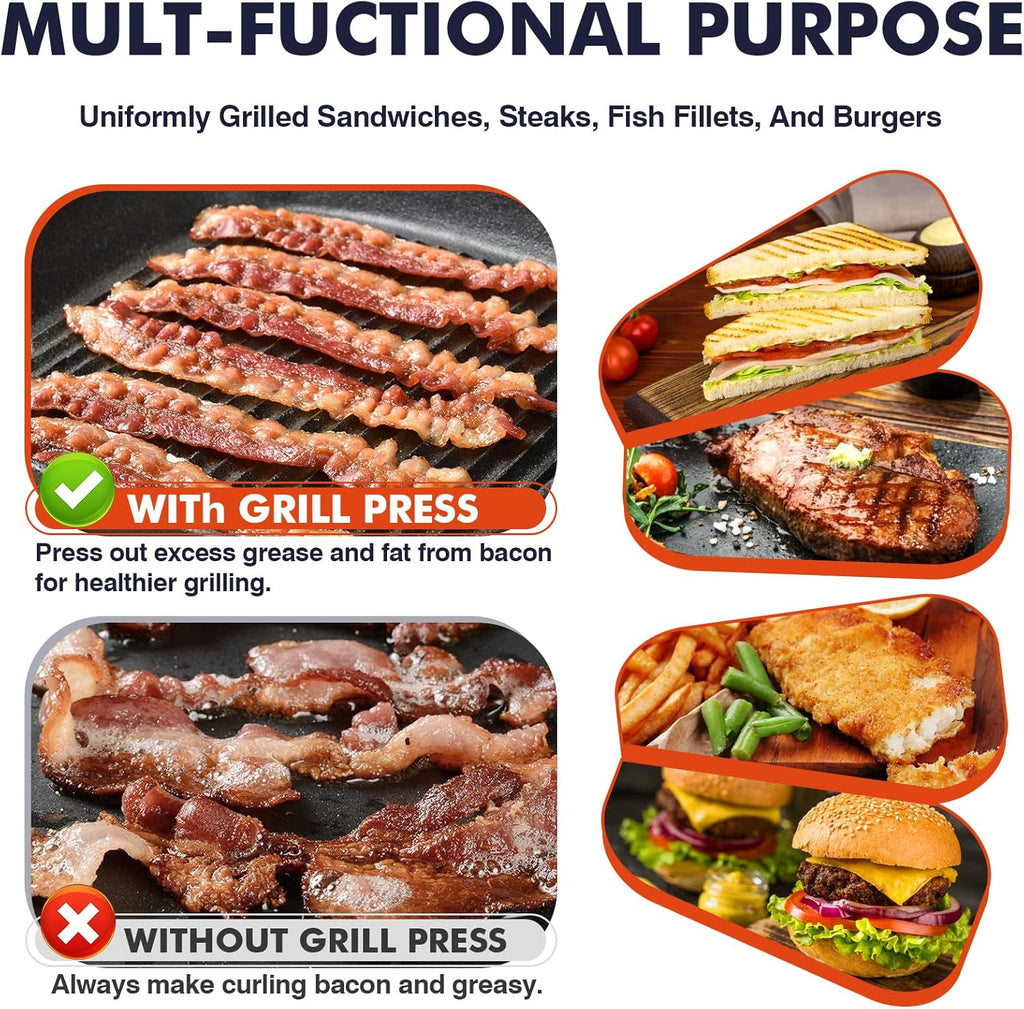 Frizi 2Pcs Bacon Press, Smash Burger Press