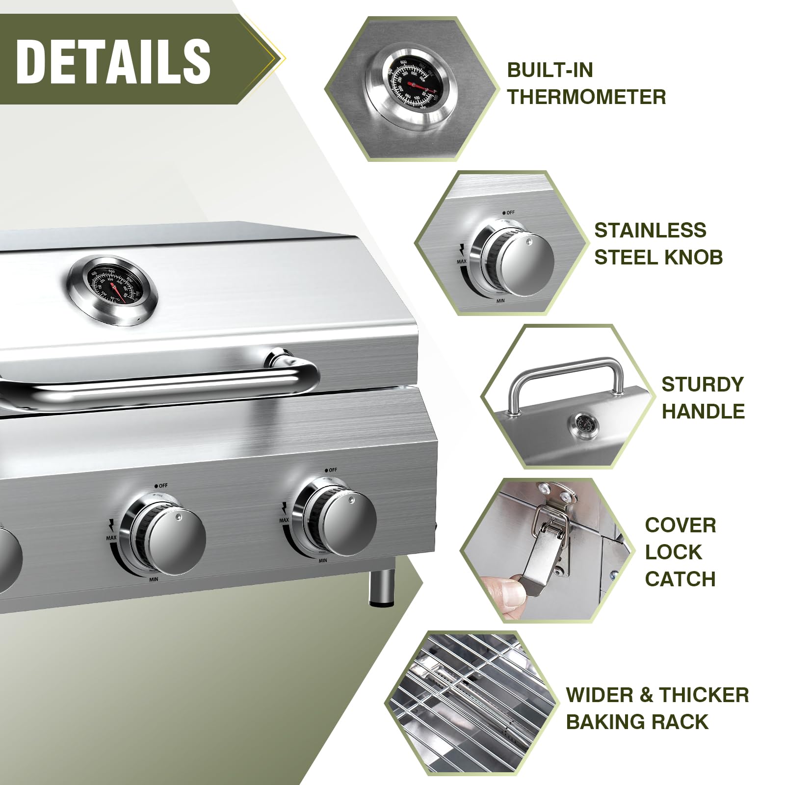 Frizi 3-Burner Tabletop Gas Grill