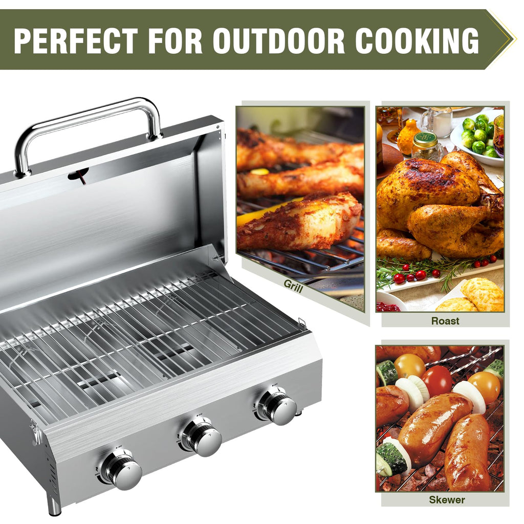 Frizi 3-Burner Tabletop Gas Grill